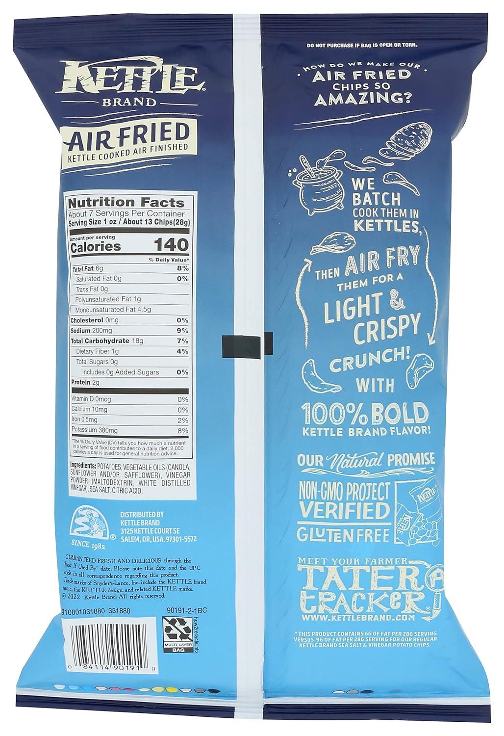 image:imageKettle Brand Potato Chips Air Fried Sea Salt and Vinegar Kettle Chips 65 Oz Pack of 12Sea Salt and Vinegar