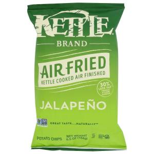 Kettle Brand Potato Chips, Air Fried Sea Salt and Vinegar Kettle Chips, 6.5 Oz (Pack of 12)(Jalapeno)