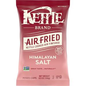 Kettle Brand Potato Chips, Air Fried Sea Salt and Vinegar Kettle Chips, 6.5 Oz (Pack of 12)(Salted)