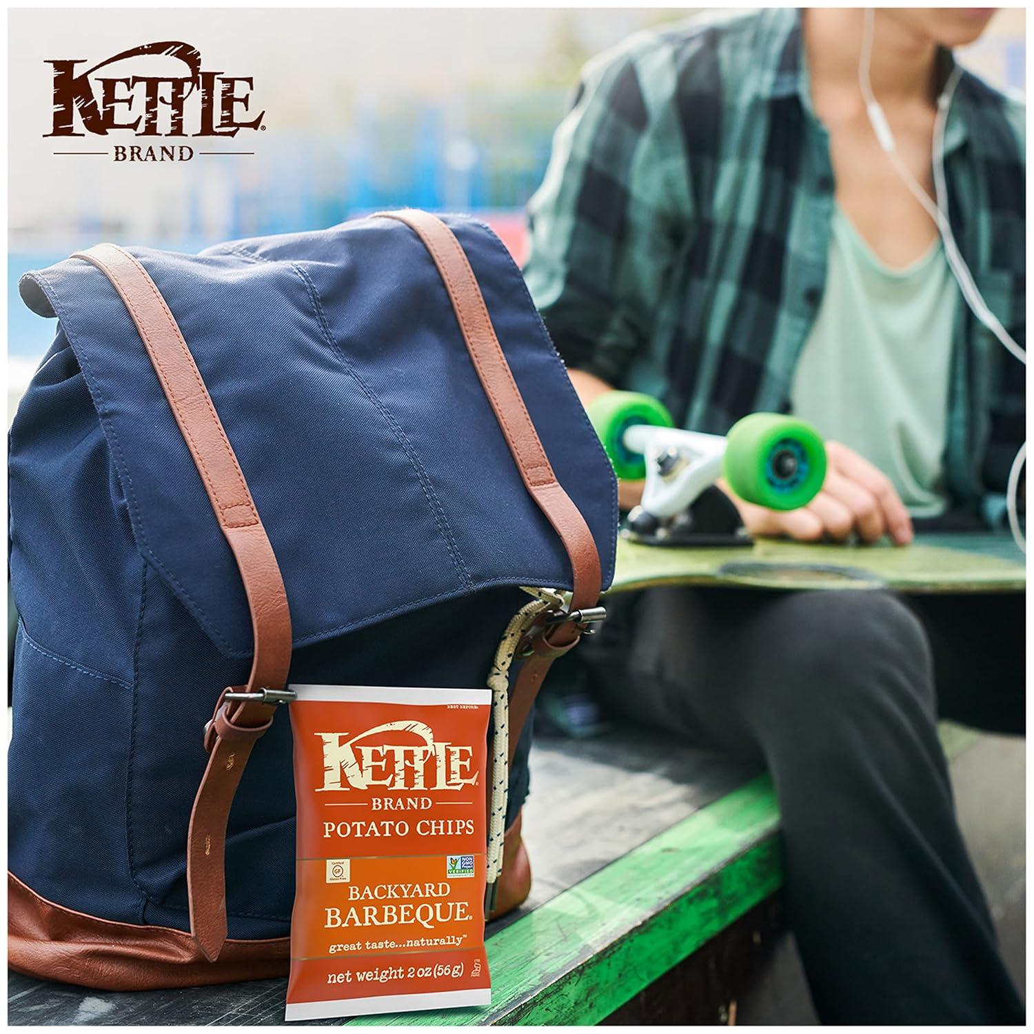 image:imageKettle Brand Potato Chips Krinkle Cut Dill Pickle Kettle Chips Snack Bag 2 Oz Pack of 6Backyard Barbeque