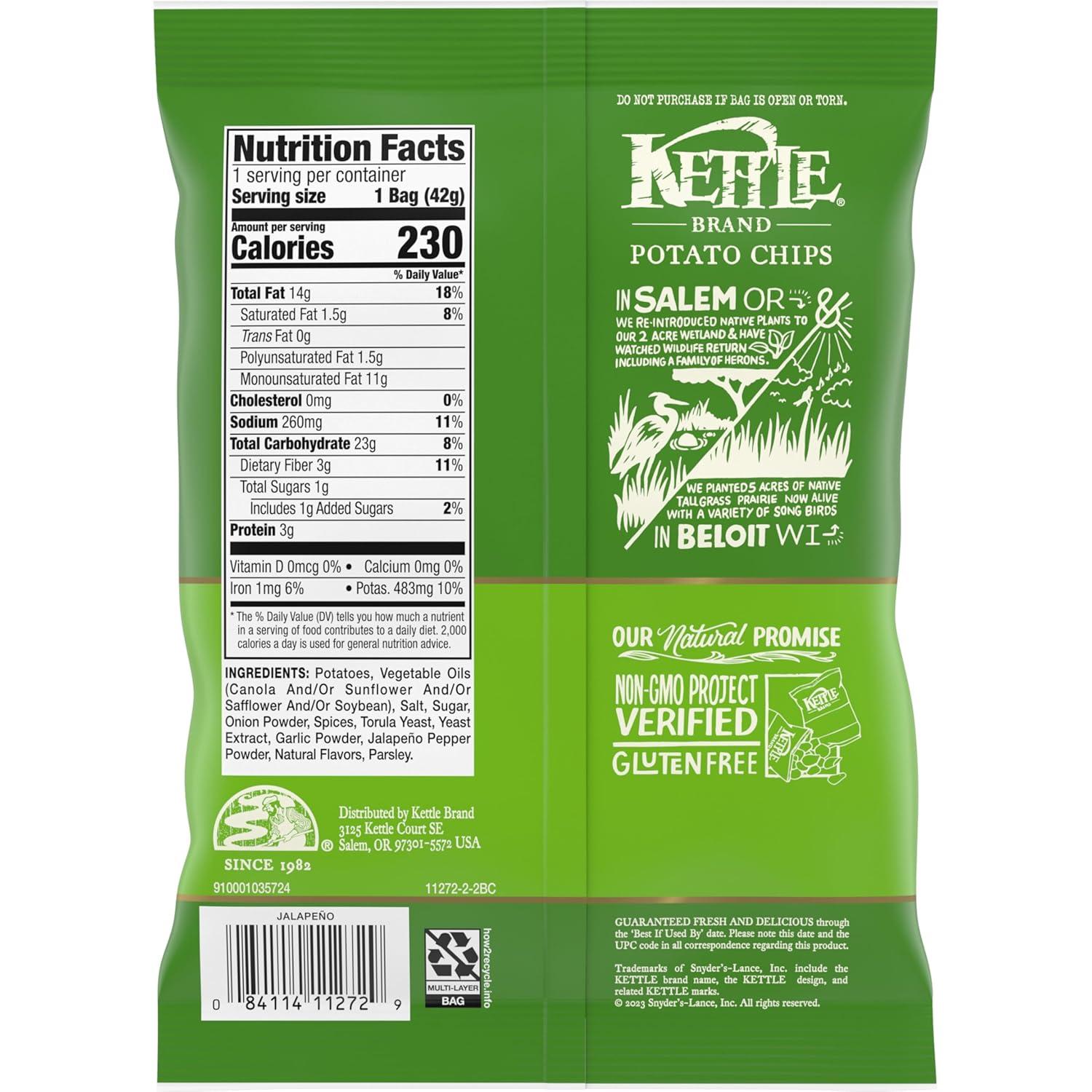 image:imageKettle Brand Potato Chips Krinkle Cut Salt amp Fresh Ground Pepper Kettle Chips 15 Oz Pack of 24Jalapeno