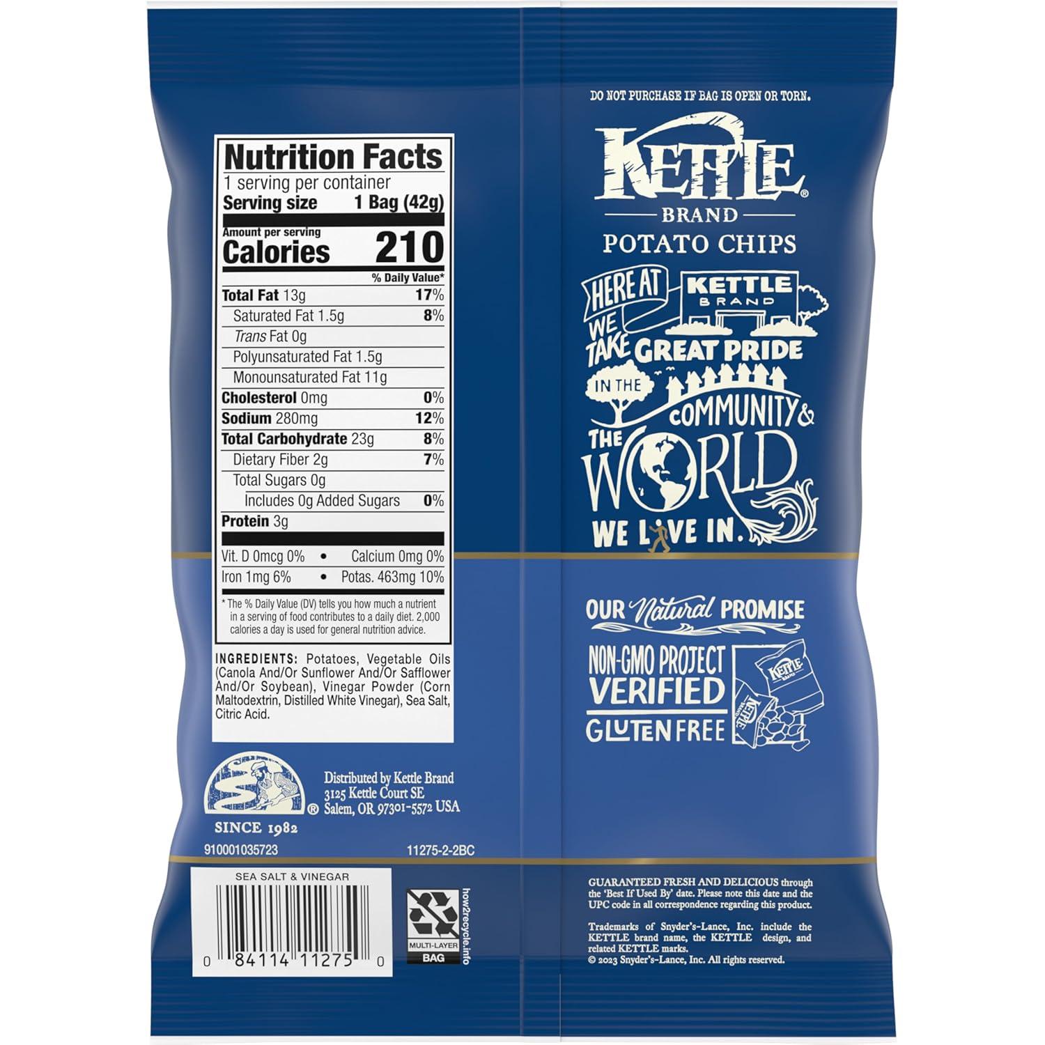 image:imageKettle Brand Potato Chips Krinkle Cut Salt amp Fresh Ground Pepper Kettle Chips 15 Oz Pack of 24Salt And Vinegar