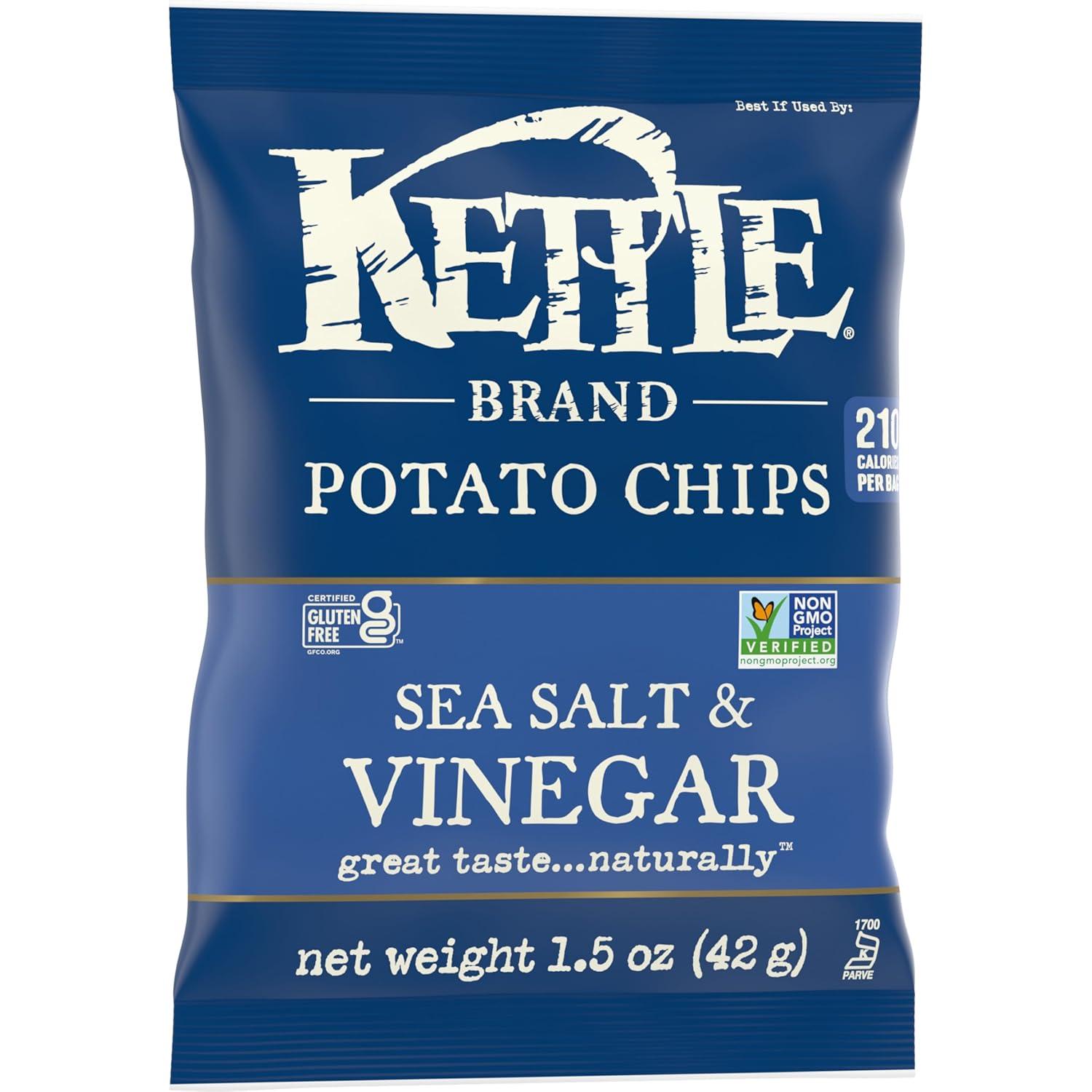 image:imageKettle Brand Potato Chips Krinkle Cut Salt amp Fresh Ground Pepper Kettle Chips 15 Oz Pack of 24Salt And Vinegar