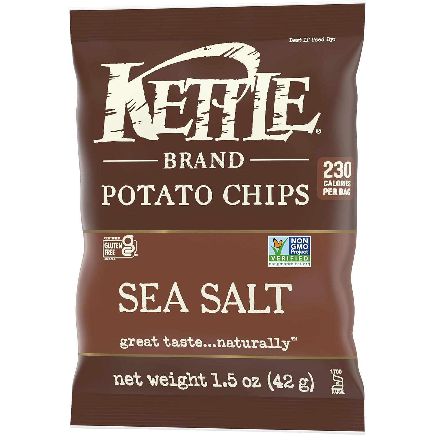 image:imageKettle Brand Potato Chips Krinkle Cut Salt amp Fresh Ground Pepper Kettle Chips 15 Oz Pack of 24Sea Salt