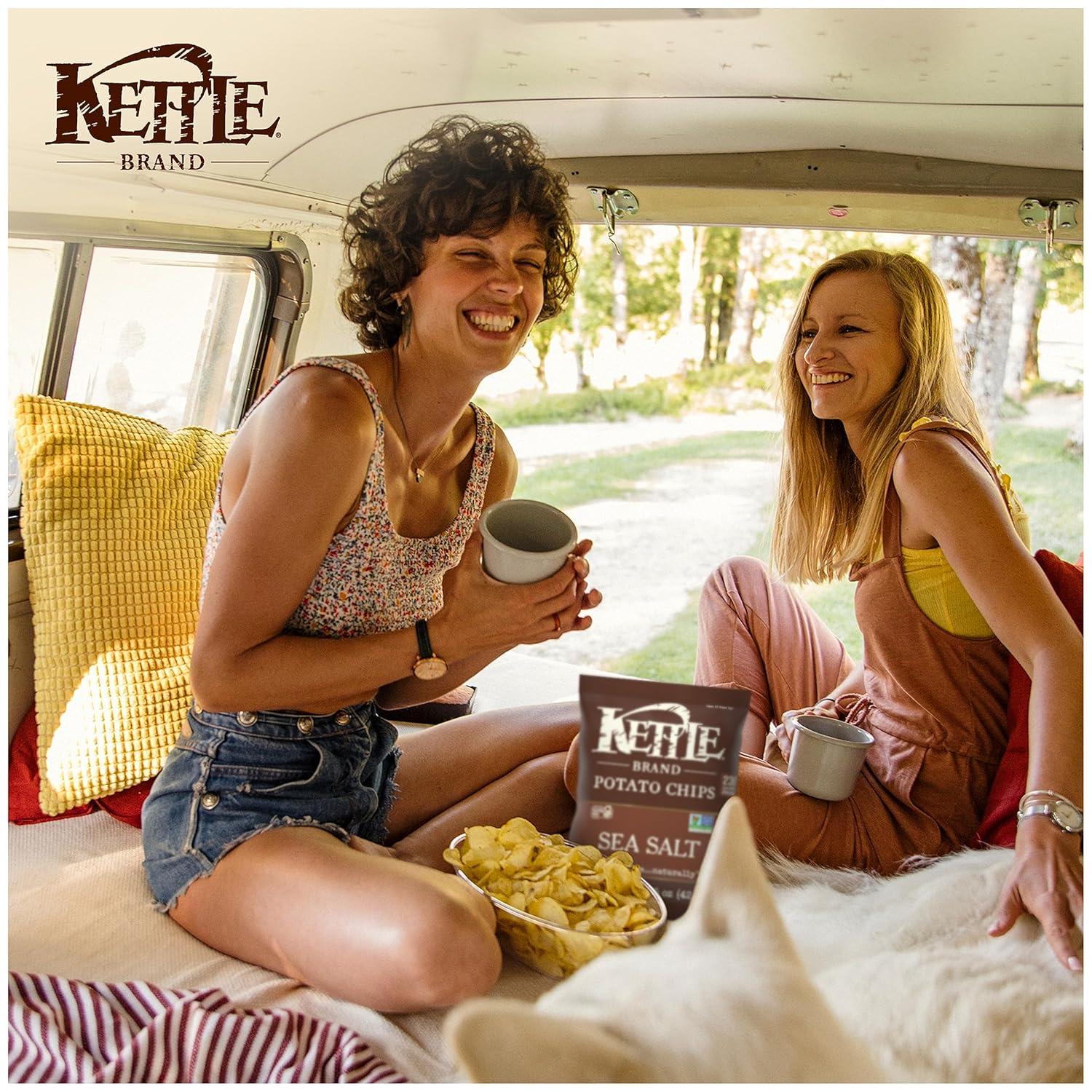 image:imageKettle Brand Potato Chips Krinkle Cut Salt amp Fresh Ground Pepper Kettle Chips 15 Oz Pack of 24Sea Salt