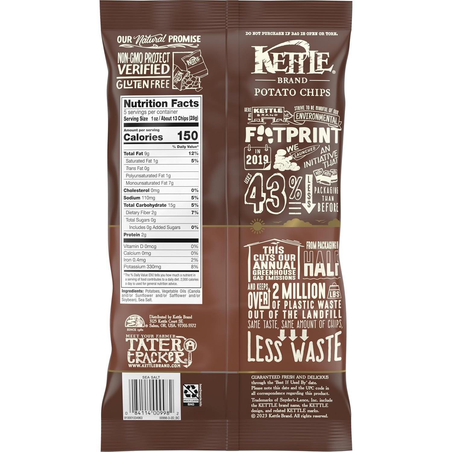 image:imageKettle Brand Potato Chips Krinkle Cut Salt amp Fresh Ground Pepper Kettle Chips 15 Oz Pack of 24Sea Salt