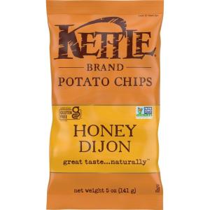 Kettle Brand Potato Chips, Krinkle Cut, Salt & Fresh Ground Pepper Kettle Chips, 1.5 Oz (Pack of 24)(Honey Dijon)