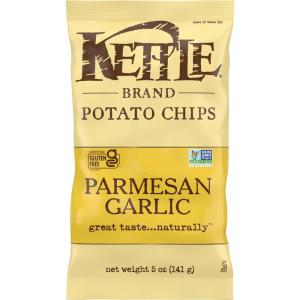 Kettle Brand Potato Chips, Krinkle Cut, Salt & Fresh Ground Pepper Kettle Chips, 1.5 Oz (Pack of 24)(Parmesan Garlic)
