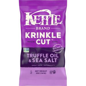 Kettle Brand Potato Chips, Krinkle Cut, Salt & Fresh Ground Pepper Kettle Chips, 1.5 Oz (Pack of 24)(Truffle Oil and Sea Salt)