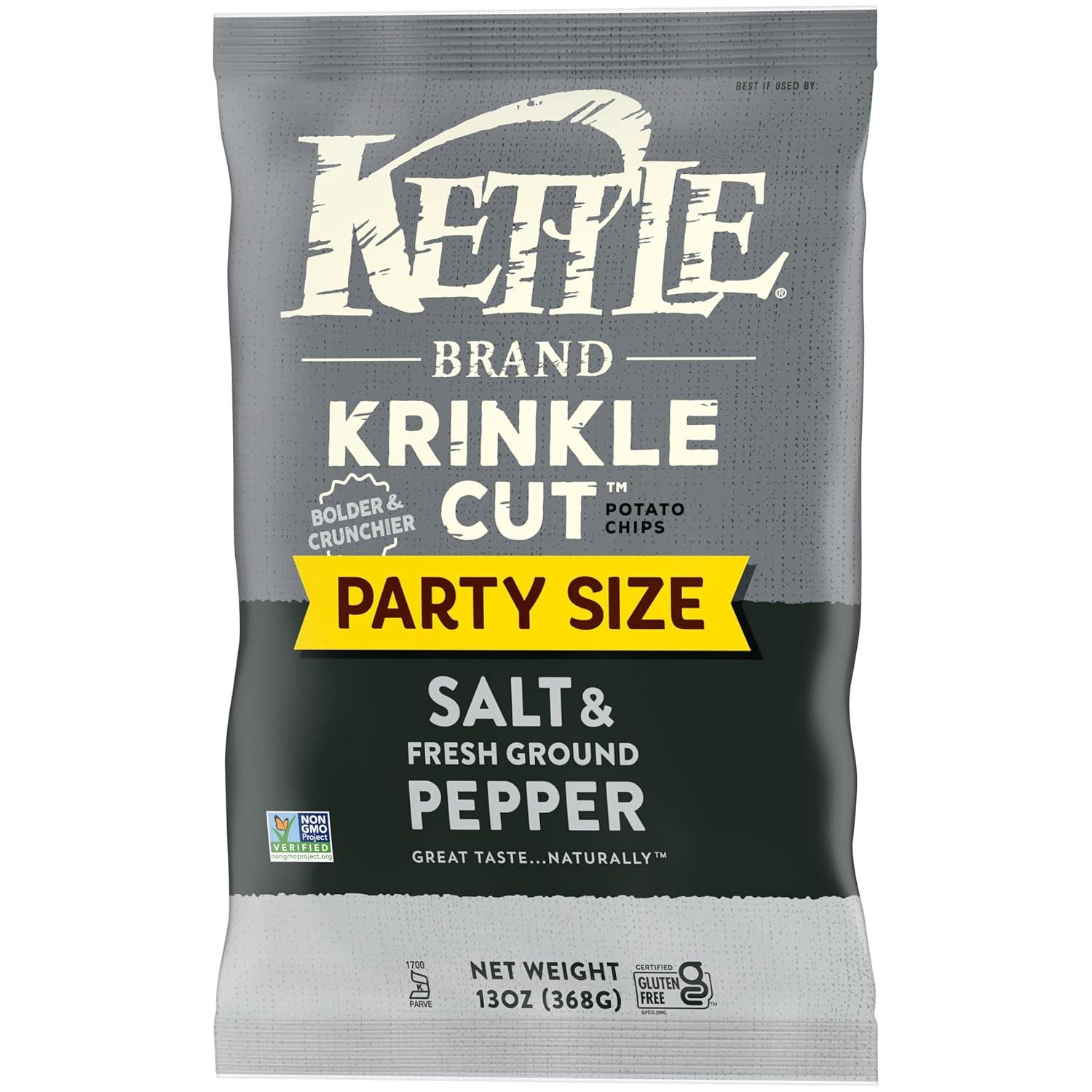 image:imageKettle Brand Krinkle Cut Salt and Fresh Ground Pepper Kettle Potato Chips GlutenFree NonGMO 75 oz BagKrinkle Cut Salt Fresh Ground Pepper