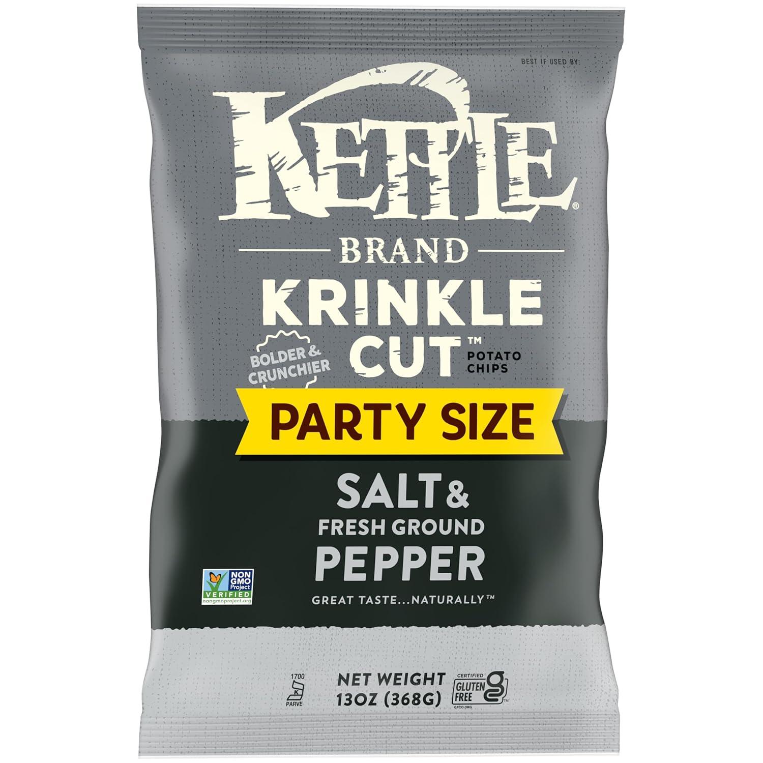 image:imageKettle Brand Krinkle Cut Salt and Fresh Ground Pepper Kettle Potato Chips GlutenFree NonGMO 75 oz BagKrinkle Cut Salt Fresh Ground Pepper