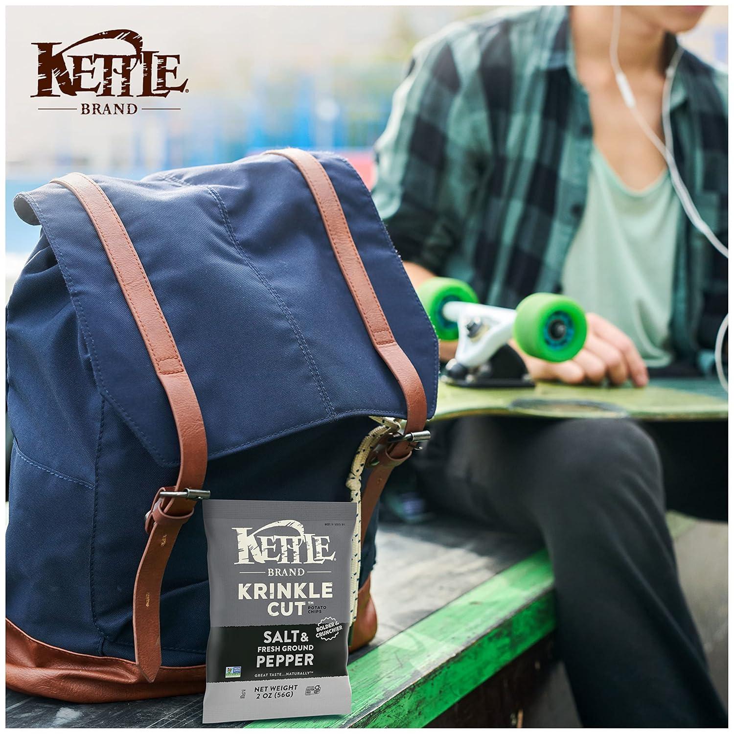 image:imageKettle Brand Krinkle Cut Salt and Fresh Ground Pepper Kettle Potato Chips GlutenFree NonGMO 75 oz BagKrinkle Cut Salt Fresh Ground Pepper