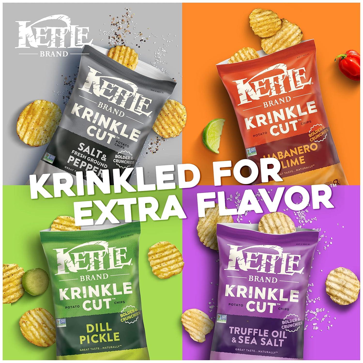 image:imageKettle Brand Krinkle Cut Salt and Fresh Ground Pepper Kettle Potato Chips GlutenFree NonGMO 75 oz BagKrinkle Cut Salt Fresh Ground Pepper