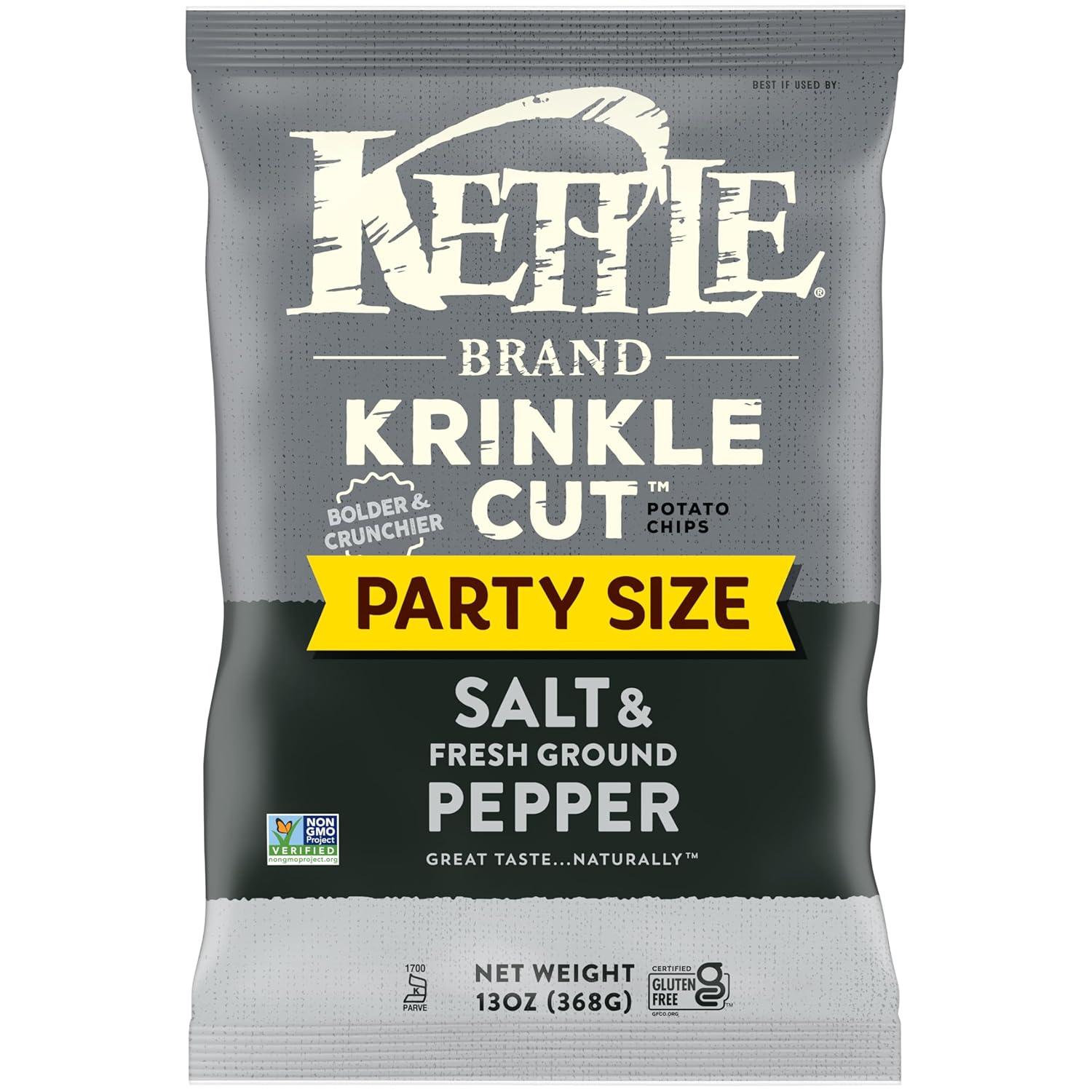image:imageKettle Brand Krinkle Cut Salt and Fresh Ground Pepper Kettle Potato Chips GlutenFree NonGMO 75 oz BagKrinkle Cut Salt Fresh Ground Pepper