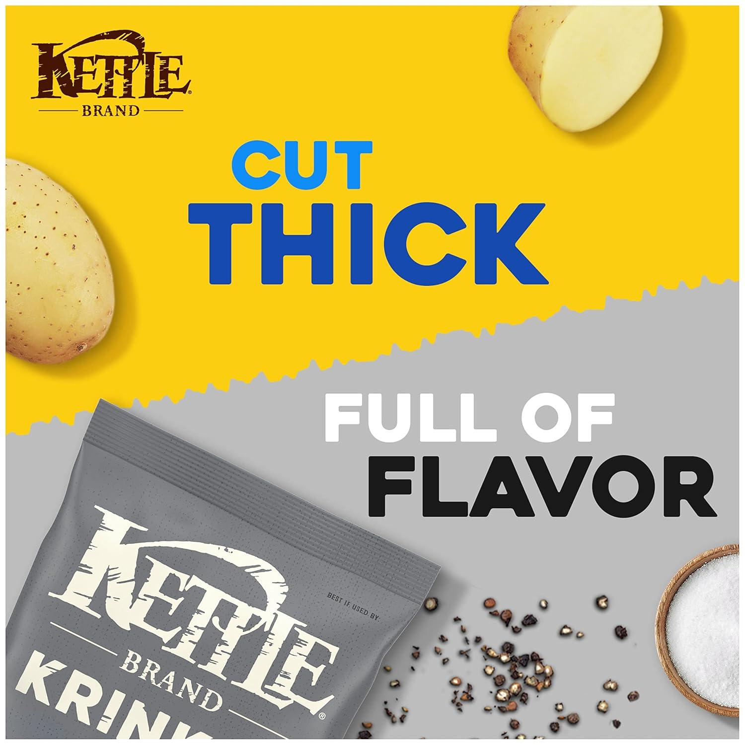 image:imageKettle Brand Krinkle Cut Salt and Fresh Ground Pepper Kettle Potato Chips GlutenFree NonGMO 75 oz BagSalt and Fresh Ground Pepper
