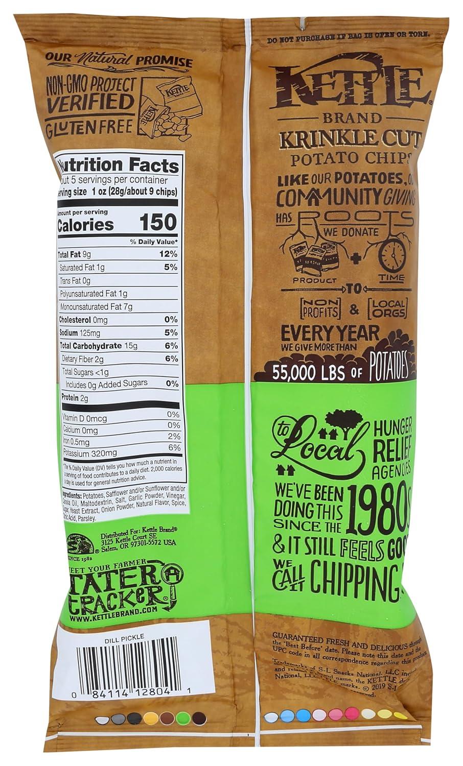 image:imageKettle Brand Potato Chips Krinkle Cut Dill Pickle Kettle Chips 5 OzDill Pickle