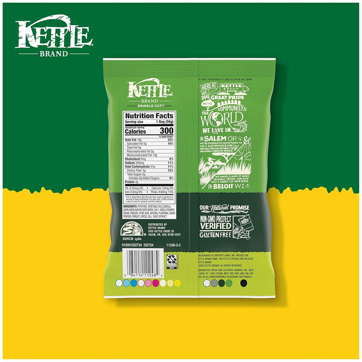 image:imageKettle Brand Potato Chips Krinkle Cut Dill Pickle Kettle Chips 5 OzKrinkle Cut Dill Pickle