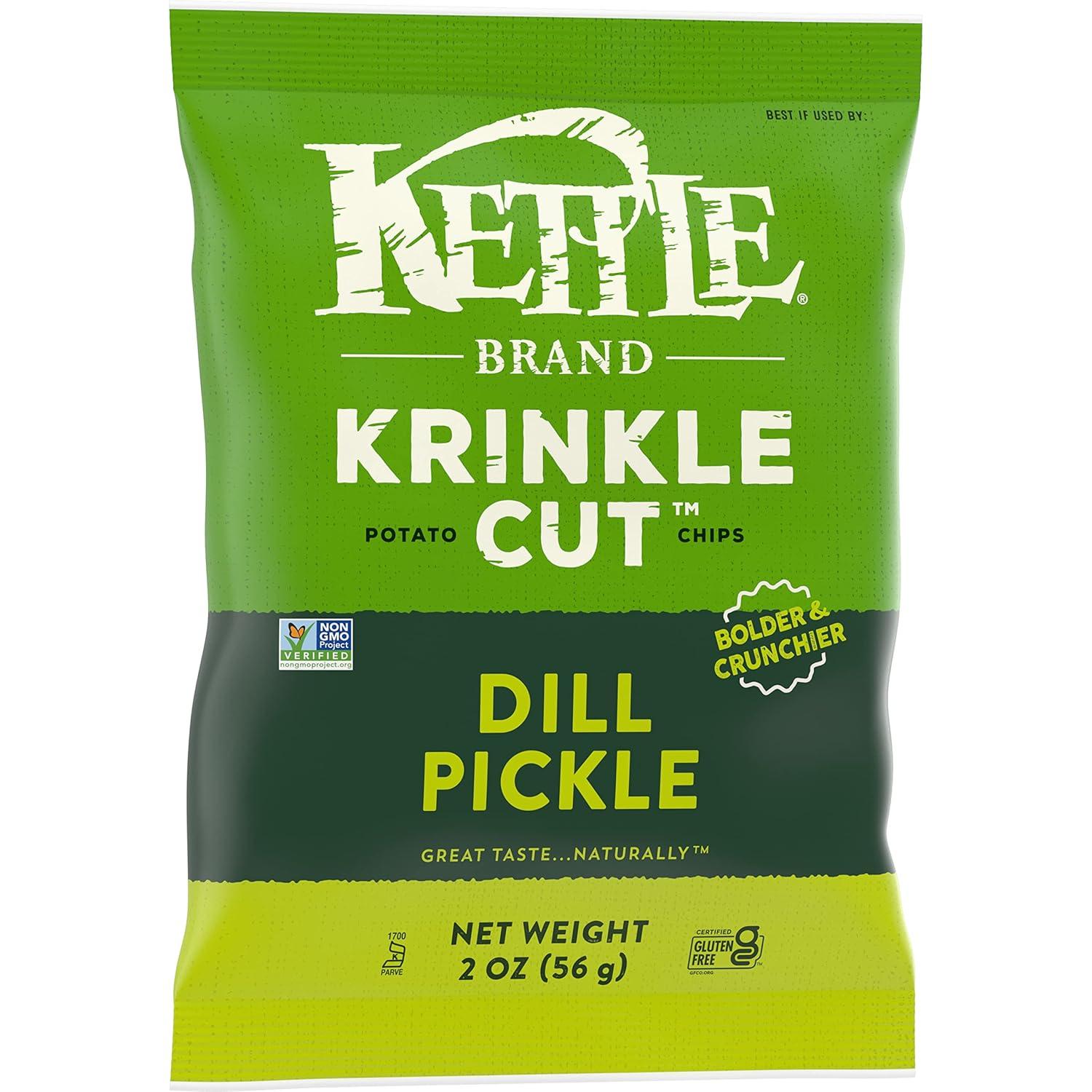 image:imageKettle Brand Potato Chips Krinkle Cut Dill Pickle Kettle Chips 5 OzKrinkle Cut Dill Pickle