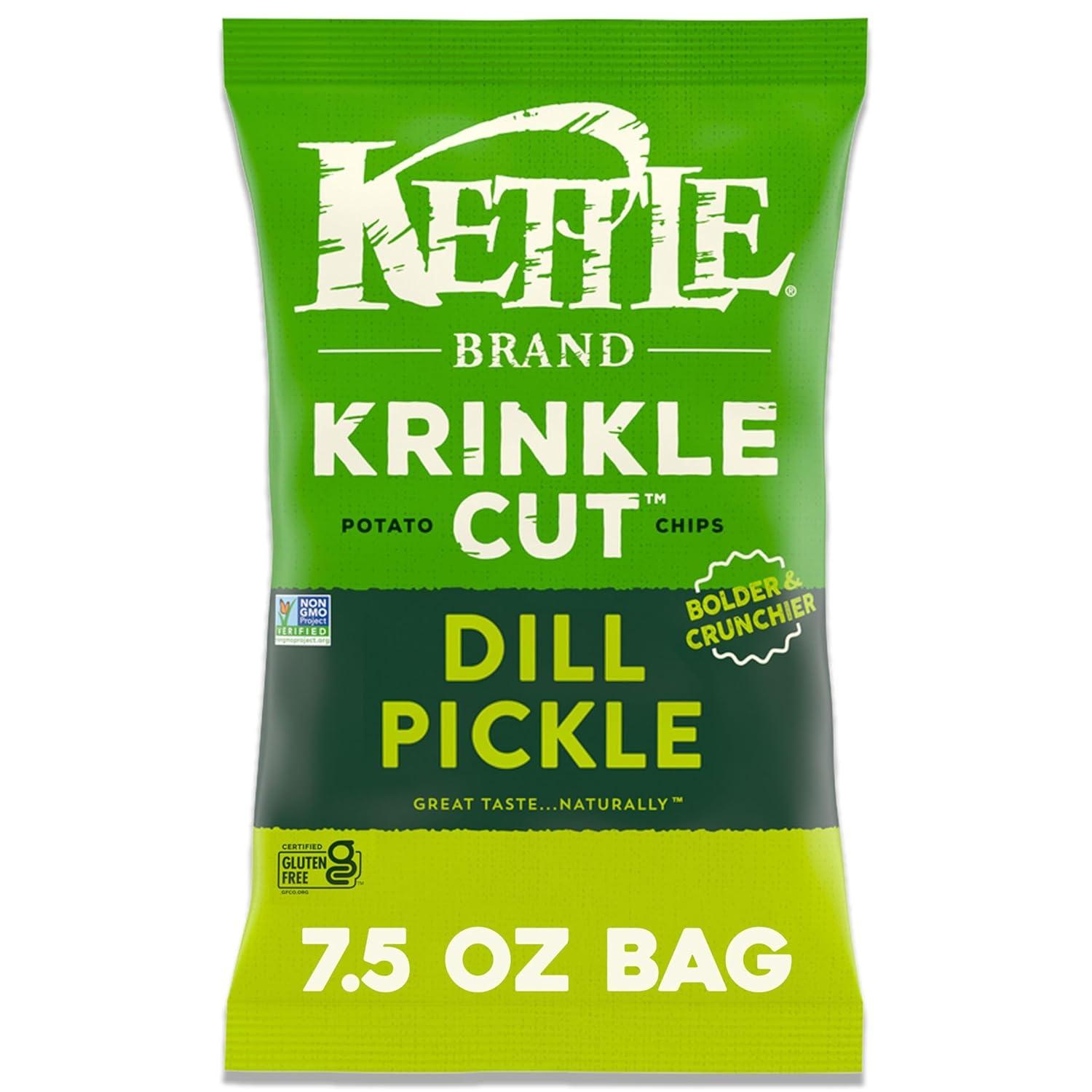 image:imageKettle Brand Potato Chips Krinkle Cut Dill Pickle Kettle Chips 5 OzKrinkle Cut Dill Pickle