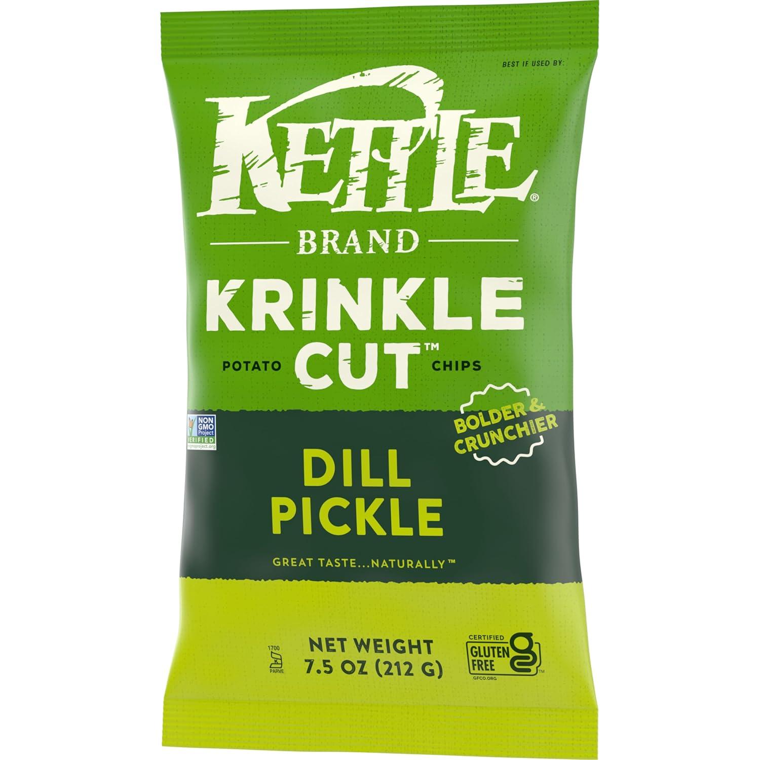 image:imageKettle Brand Potato Chips Krinkle Cut Dill Pickle Kettle Chips 5 OzKrinkle Cut Dill Pickle