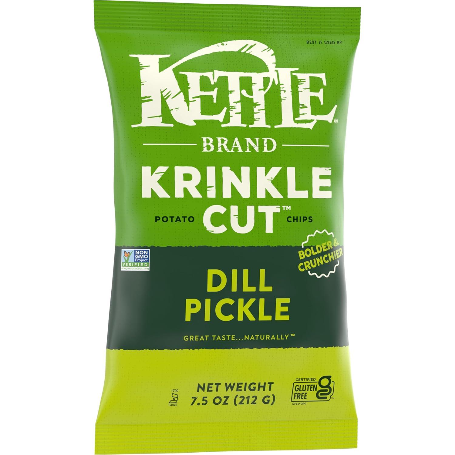 image:imageKettle Brand Potato Chips Krinkle Cut Dill Pickle Kettle Chips 5 OzKrinkle Cut Dill Pickle
