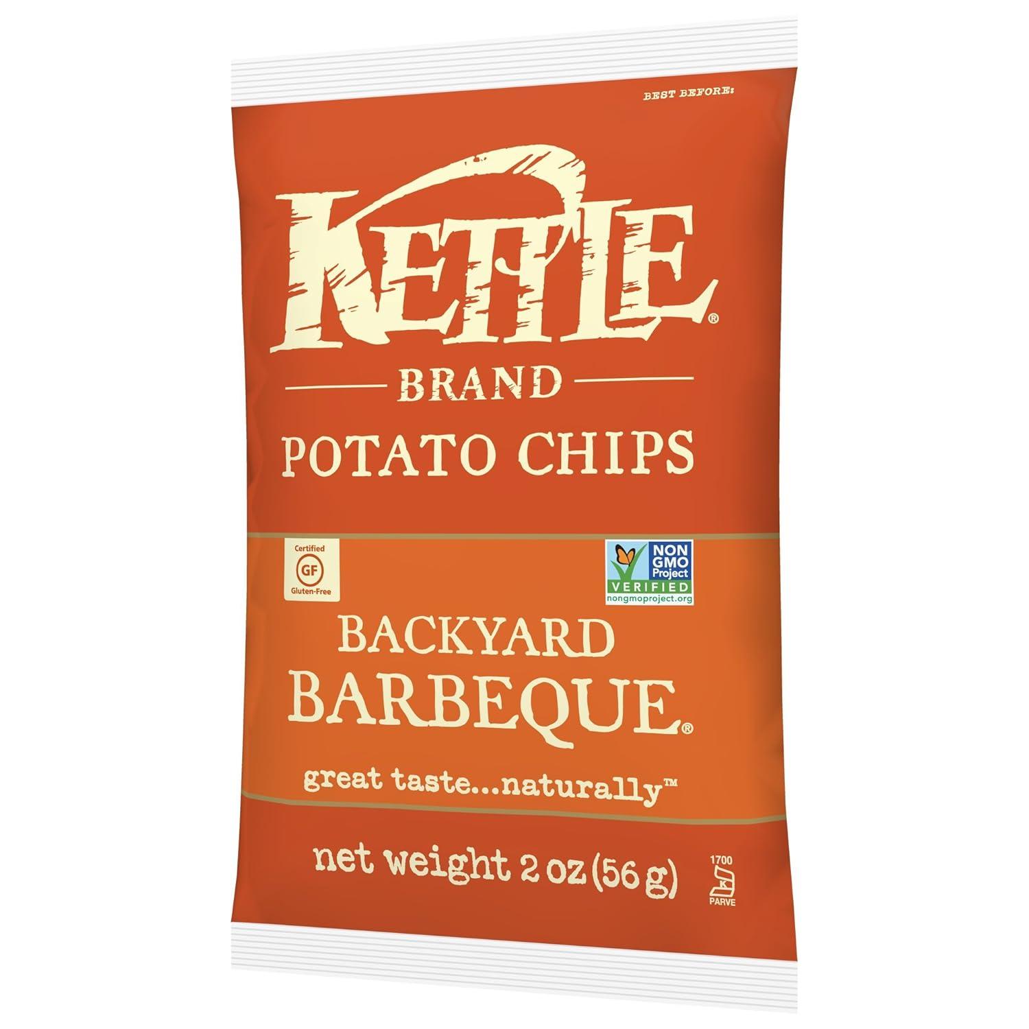 image:imageKettle Brand Potato Chips Krinkle Cut Dill Pickle Kettle Chips Snack Bag 2 OzBackyard Barbeque