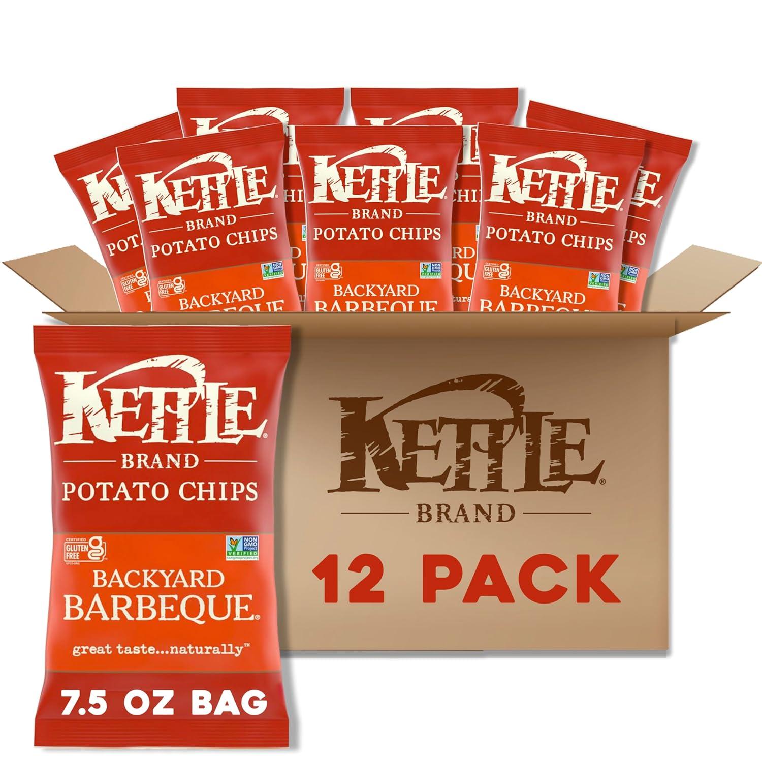 image:imageKettle Brand Potato Chips Krinkle Cut Dill Pickle Kettle Chips Snack Bag 2 OzBackyard Barbeque