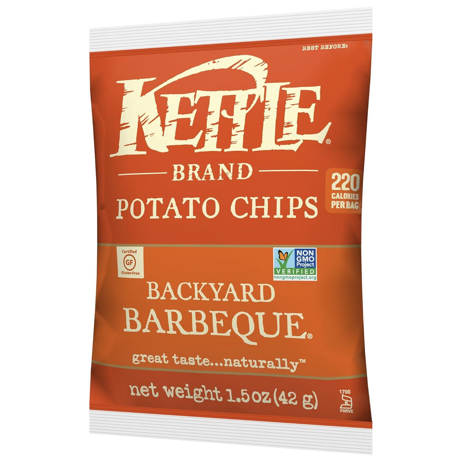 image:imageKettle Brand Potato Chips Krinkle Cut Dill Pickle Kettle Chips Snack Bag 2 OzBackyard Barbeque