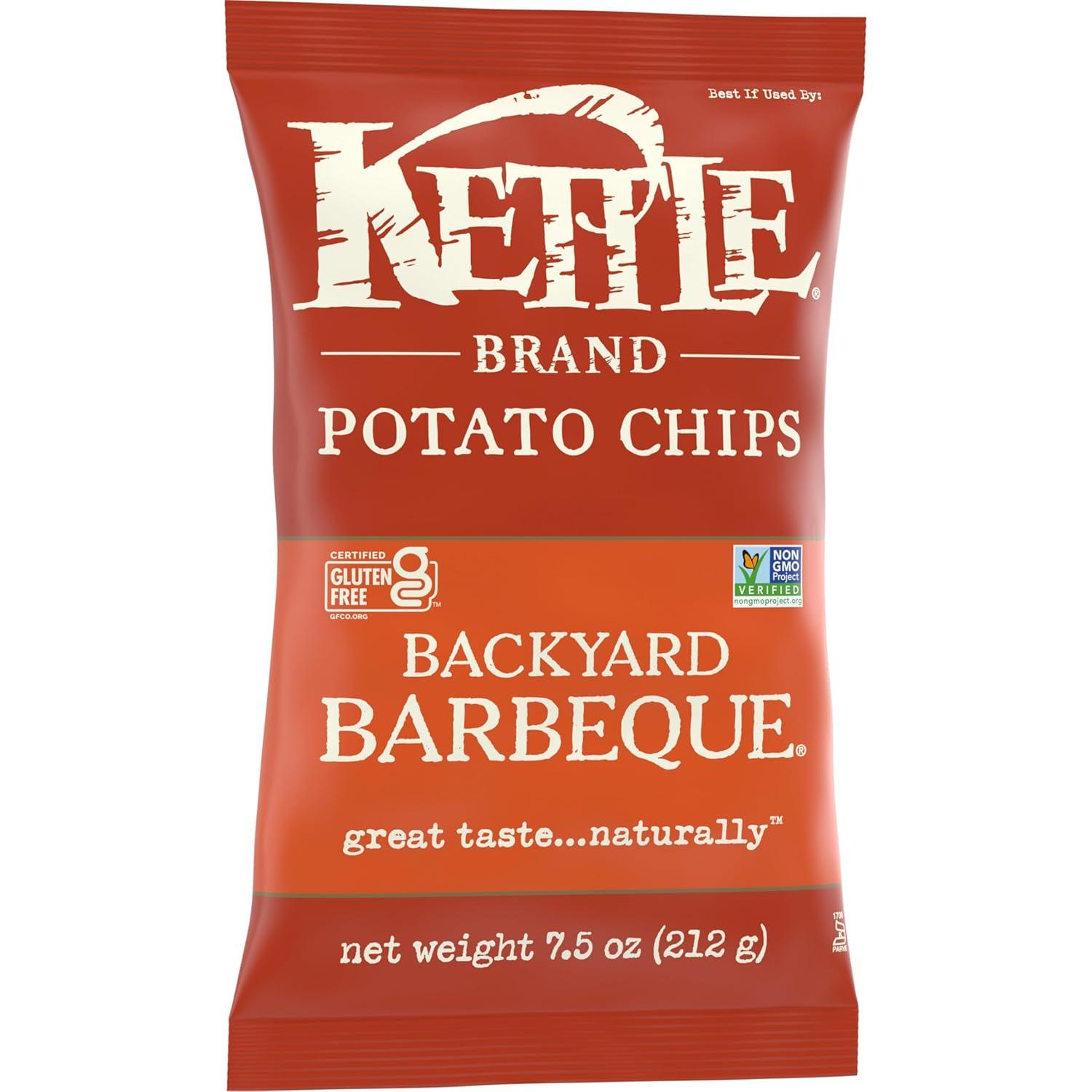 image:imageKettle Brand Potato Chips Krinkle Cut Dill Pickle Kettle Chips Snack Bag 2 OzBackyard Barbeque