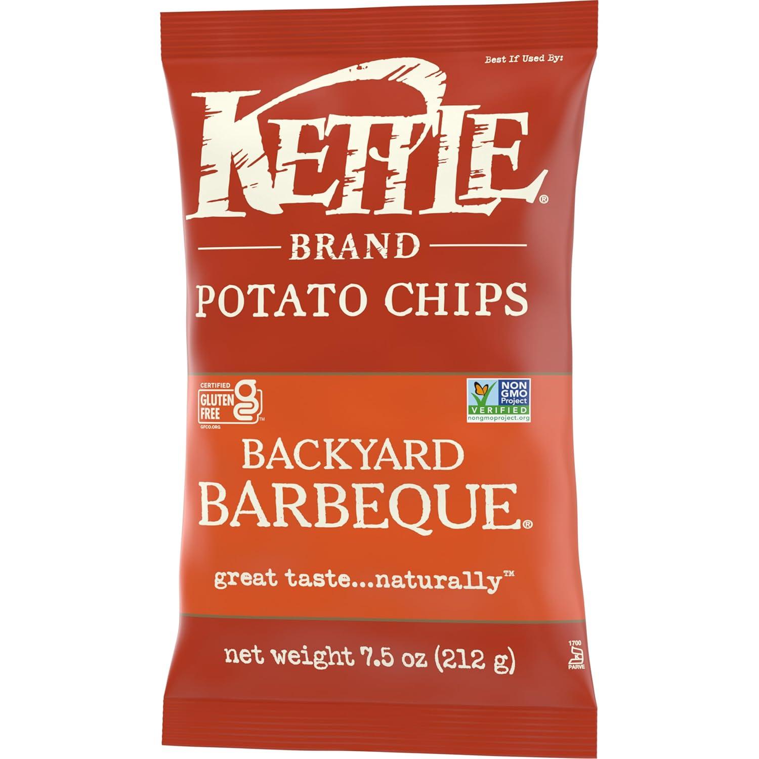 image:imageKettle Brand Potato Chips Krinkle Cut Dill Pickle Kettle Chips Snack Bag 2 OzBackyard Barbeque
