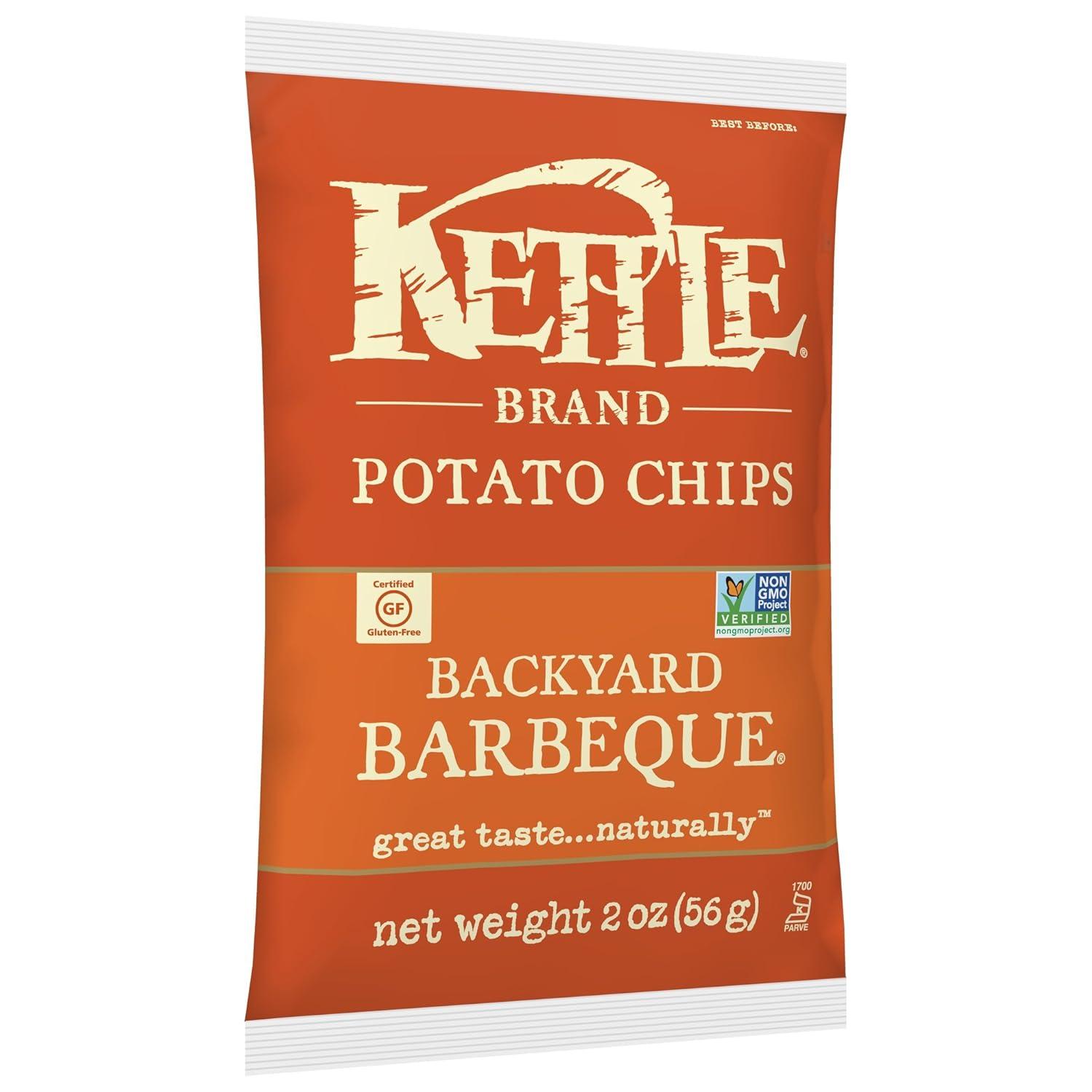 image:imageKettle Brand Potato Chips Krinkle Cut Dill Pickle Kettle Chips Snack Bag 2 OzBackyard Barbeque