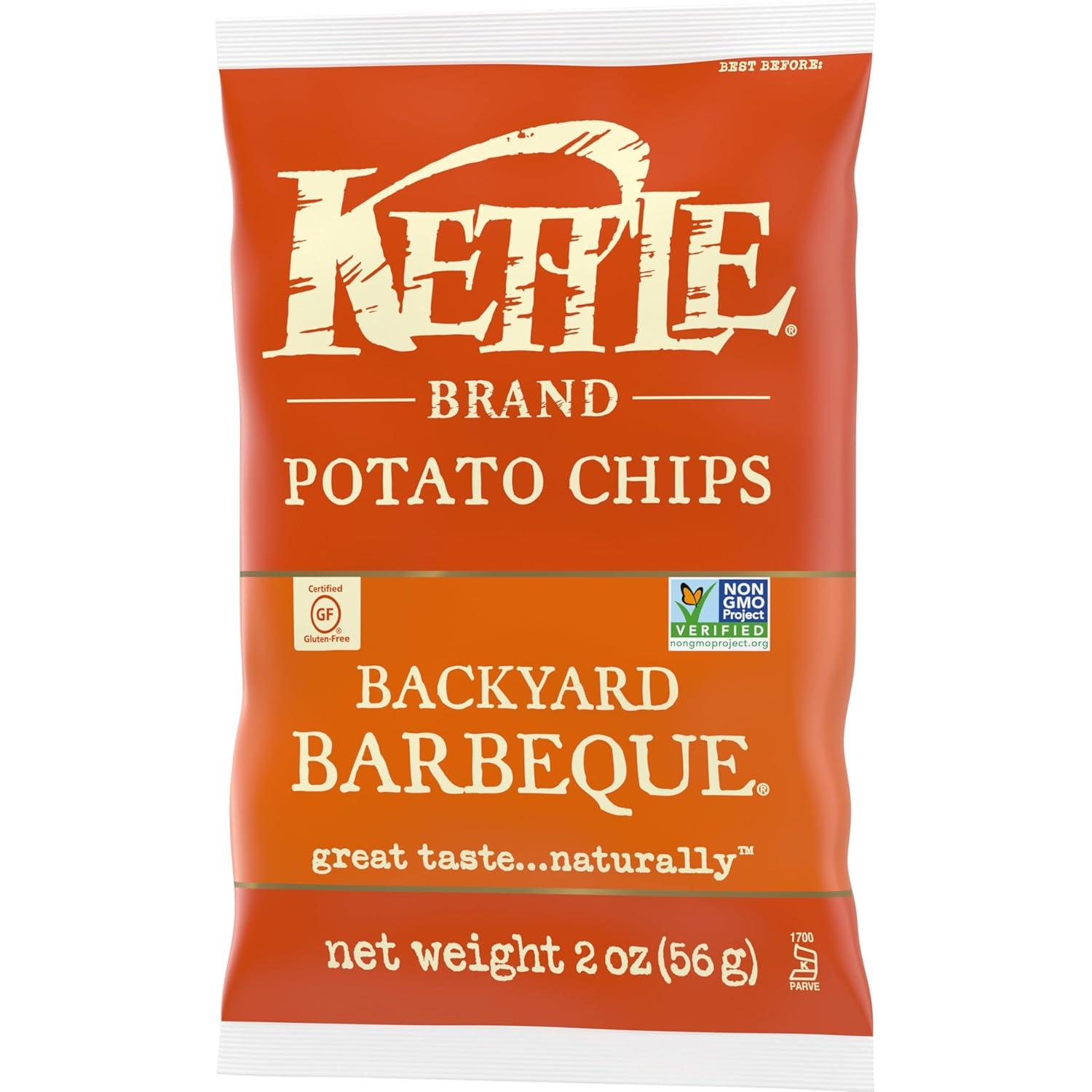 image:imageKettle Brand Potato Chips Krinkle Cut Dill Pickle Kettle Chips Snack Bag 2 OzBackyard Barbeque