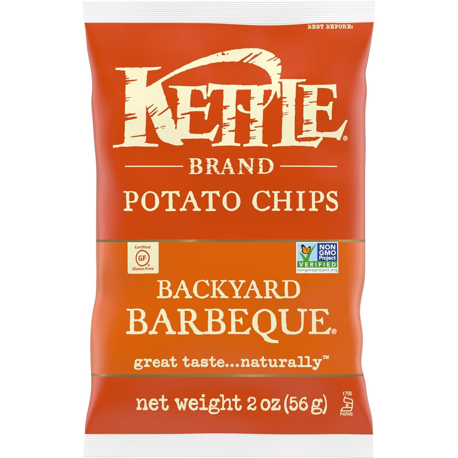 image:imageKettle Brand Potato Chips Krinkle Cut Dill Pickle Kettle Chips Snack Bag 2 OzBackyard Barbeque