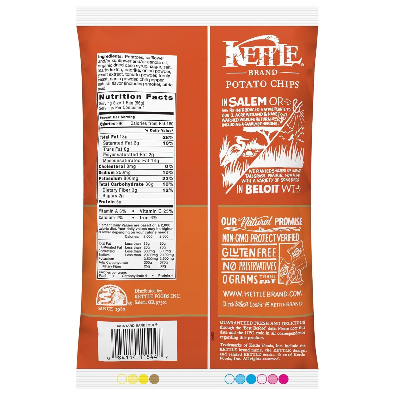 image:imageKettle Brand Potato Chips Krinkle Cut Dill Pickle Kettle Chips Snack Bag 2 OzBackyard Barbeque