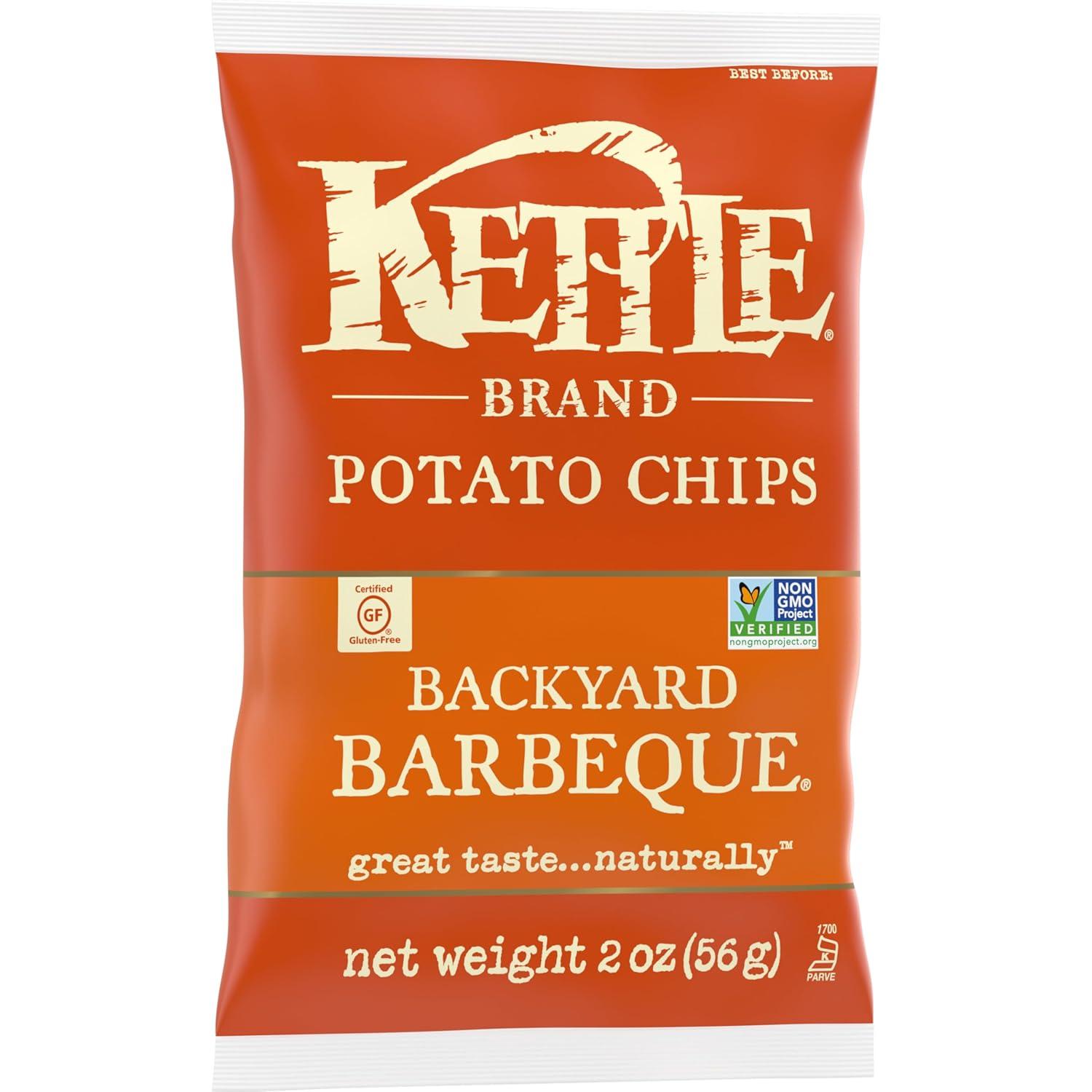 image:imageKettle Brand Potato Chips Krinkle Cut Dill Pickle Kettle Chips Snack Bag 2 OzBackyard Barbeque