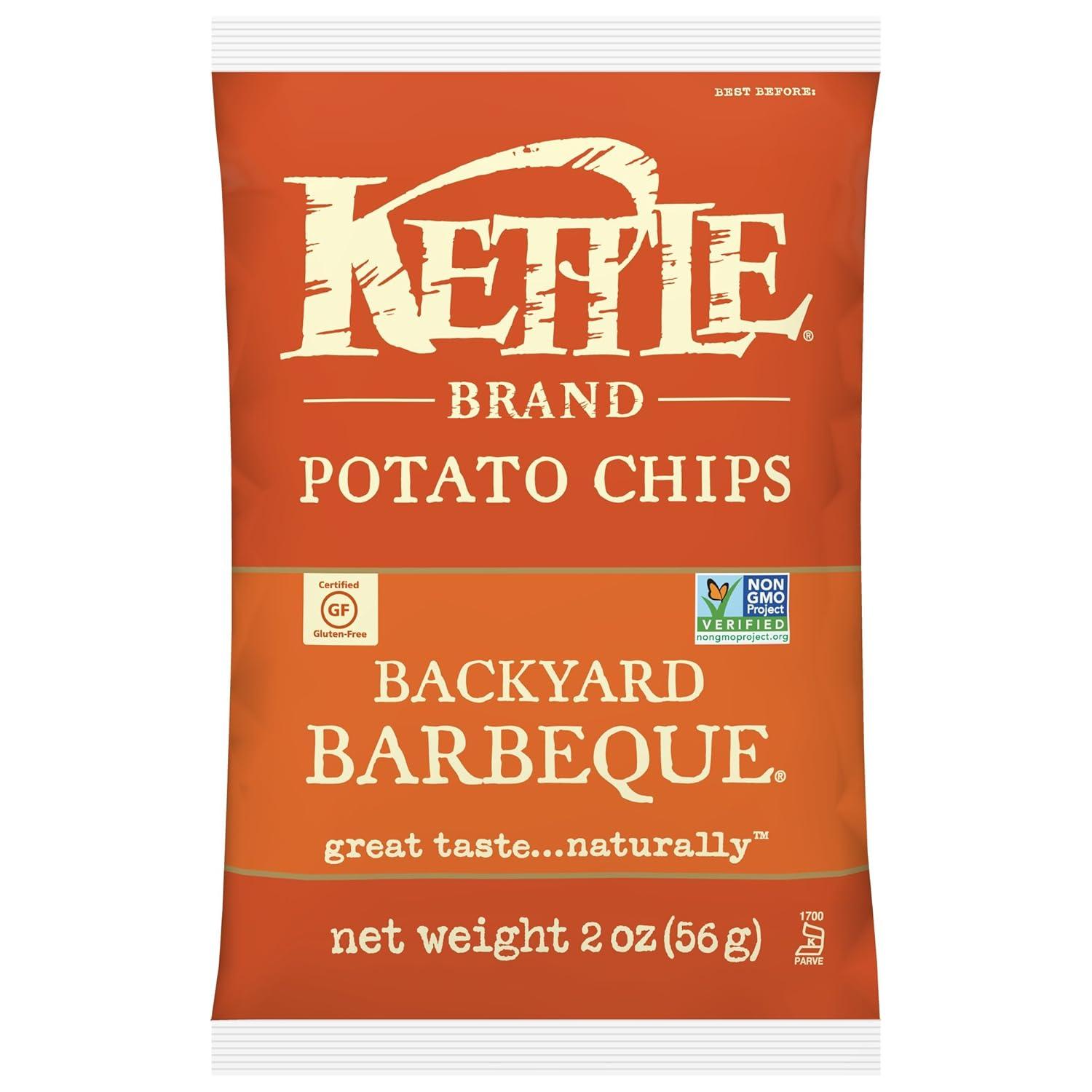 image:imageKettle Brand Potato Chips Krinkle Cut Dill Pickle Kettle Chips Snack Bag 2 OzBackyard Barbeque