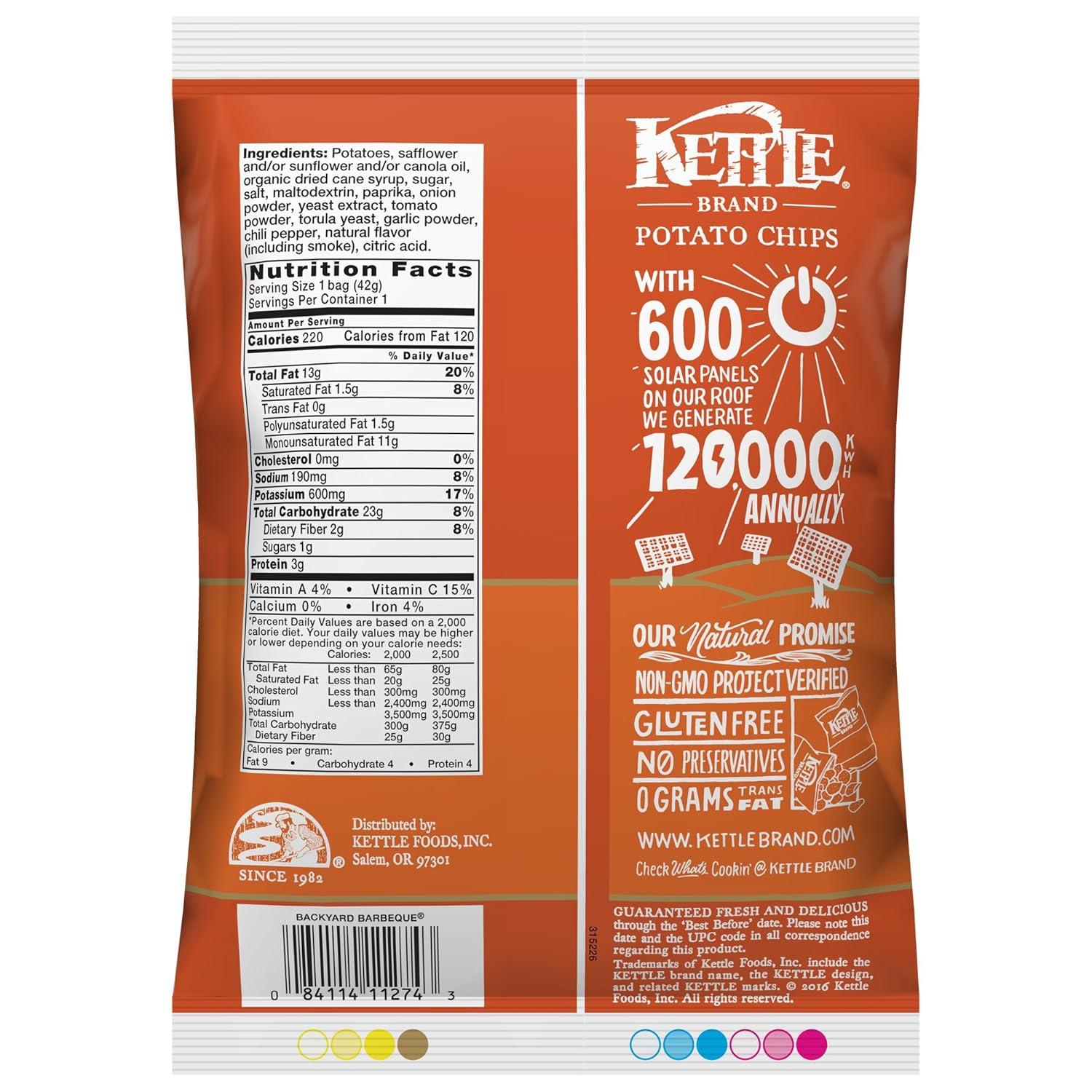 image:imageKettle Brand Potato Chips Krinkle Cut Dill Pickle Kettle Chips Snack Bag 2 OzBackyard Barbeque