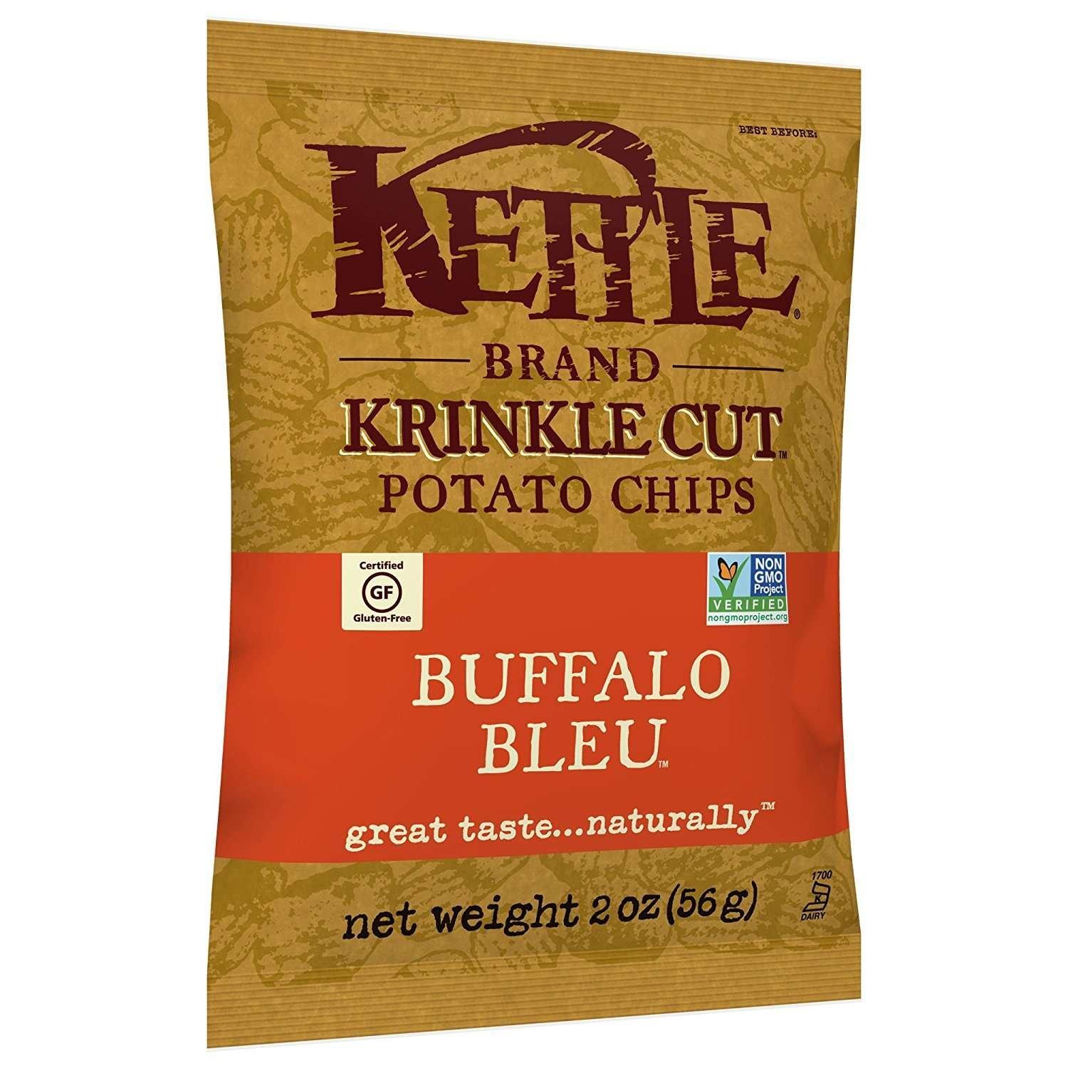 image:imageKettle Brand Potato Chips Krinkle Cut Dill Pickle Kettle Chips Snack Bag 2 OzBuffalo Bleu