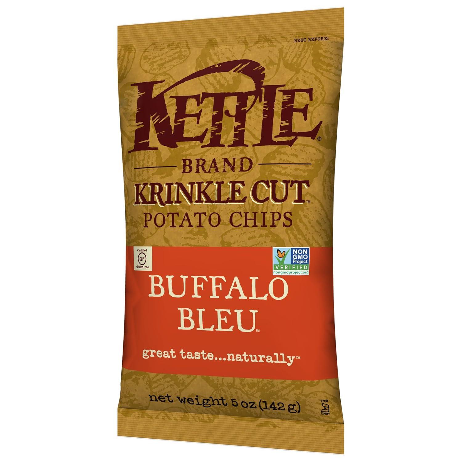 image:imageKettle Brand Potato Chips Krinkle Cut Dill Pickle Kettle Chips Snack Bag 2 OzBuffalo Bleu