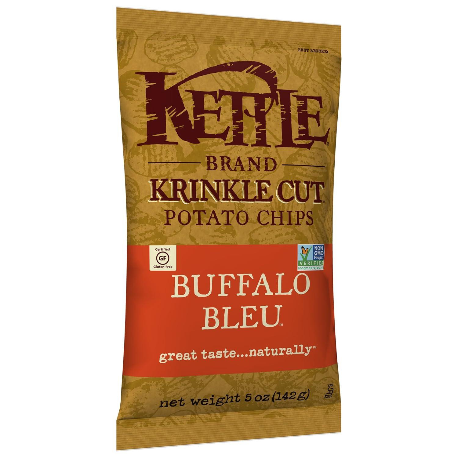 image:imageKettle Brand Potato Chips Krinkle Cut Dill Pickle Kettle Chips Snack Bag 2 OzBuffalo Bleu