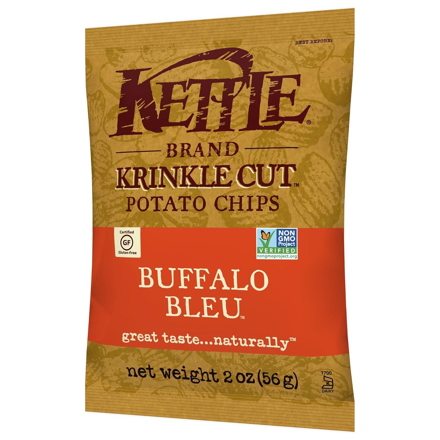 image:imageKettle Brand Potato Chips Krinkle Cut Dill Pickle Kettle Chips Snack Bag 2 OzBuffalo Bleu