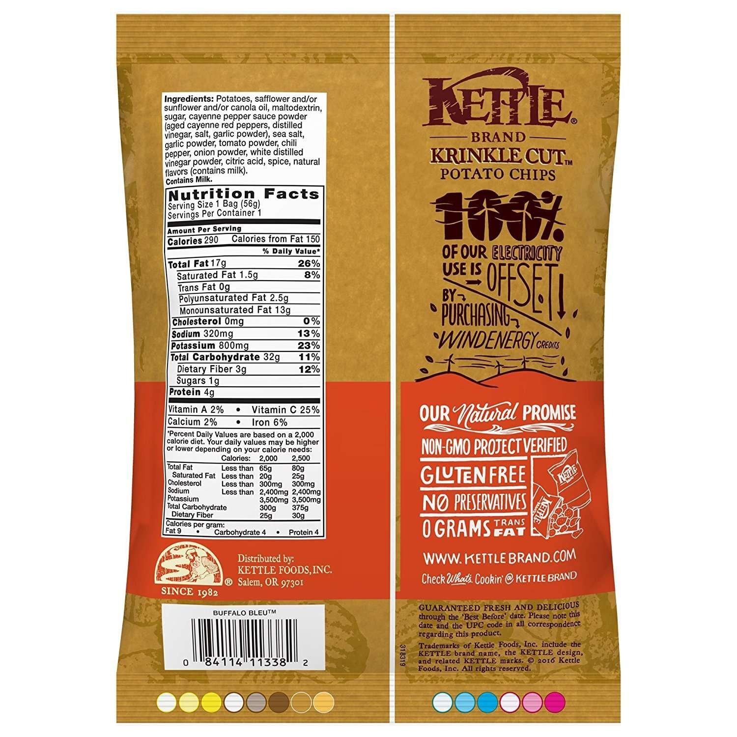image:imageKettle Brand Potato Chips Krinkle Cut Dill Pickle Kettle Chips Snack Bag 2 OzBuffalo Bleu