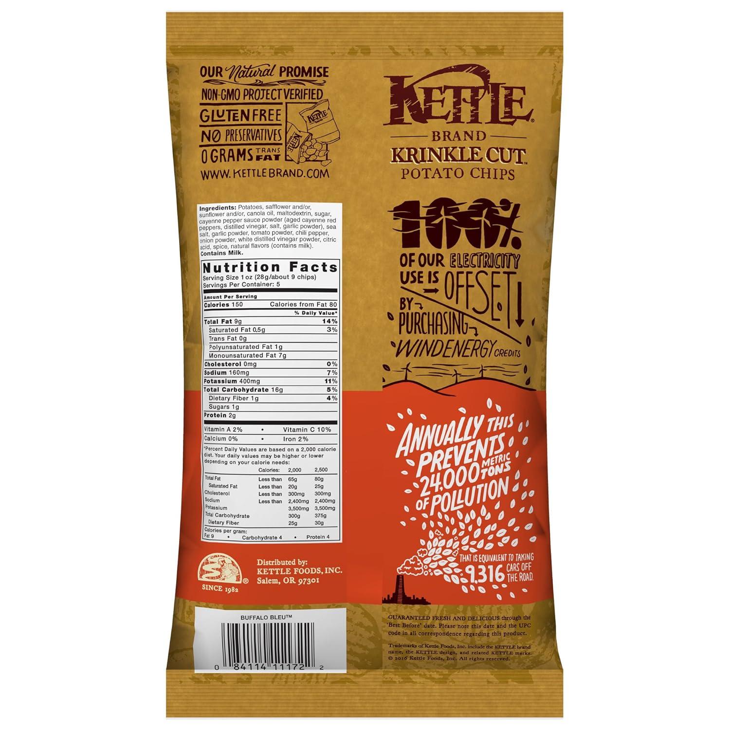 image:imageKettle Brand Potato Chips Krinkle Cut Dill Pickle Kettle Chips Snack Bag 2 OzBuffalo Bleu
