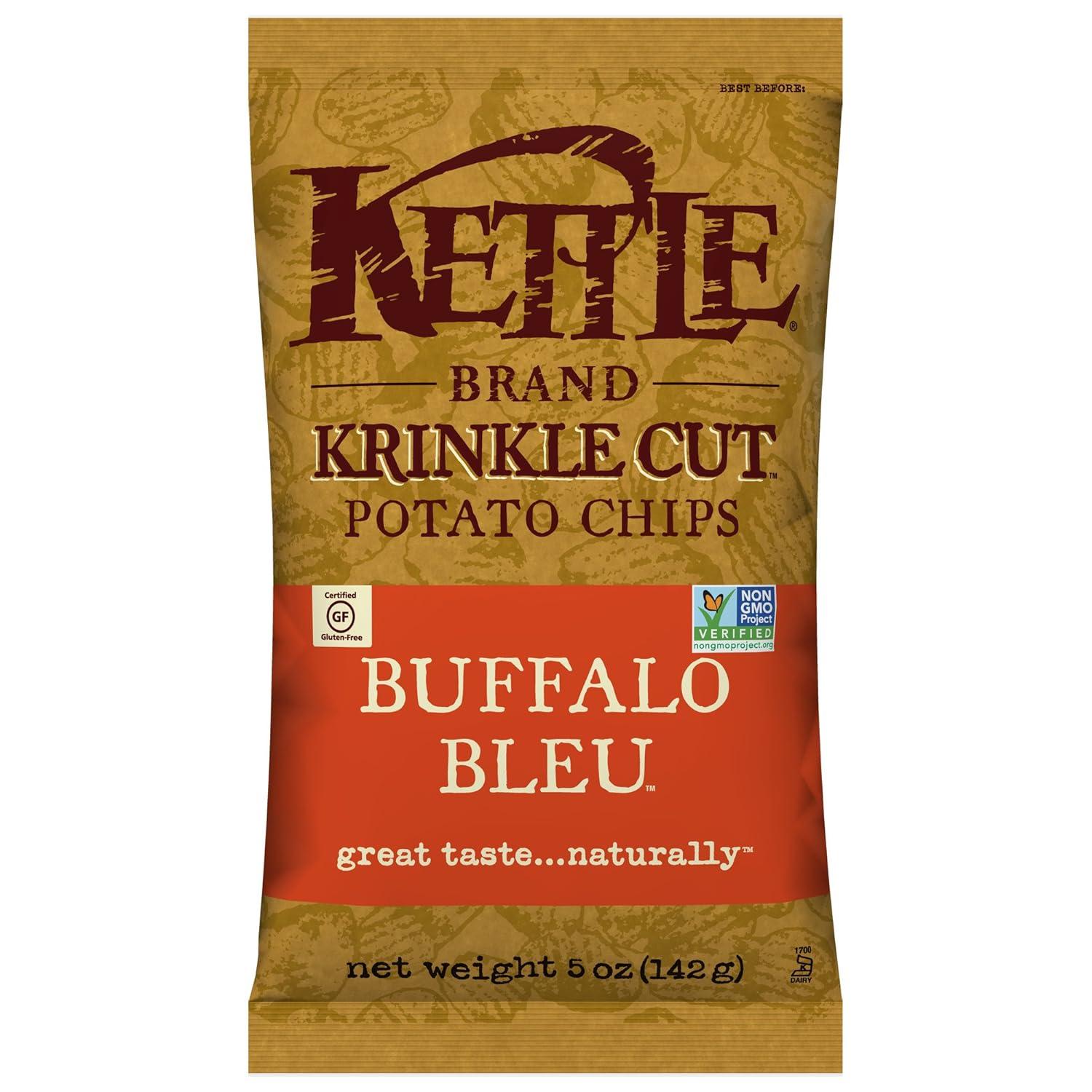 image:imageKettle Brand Potato Chips Krinkle Cut Dill Pickle Kettle Chips Snack Bag 2 OzBuffalo Bleu