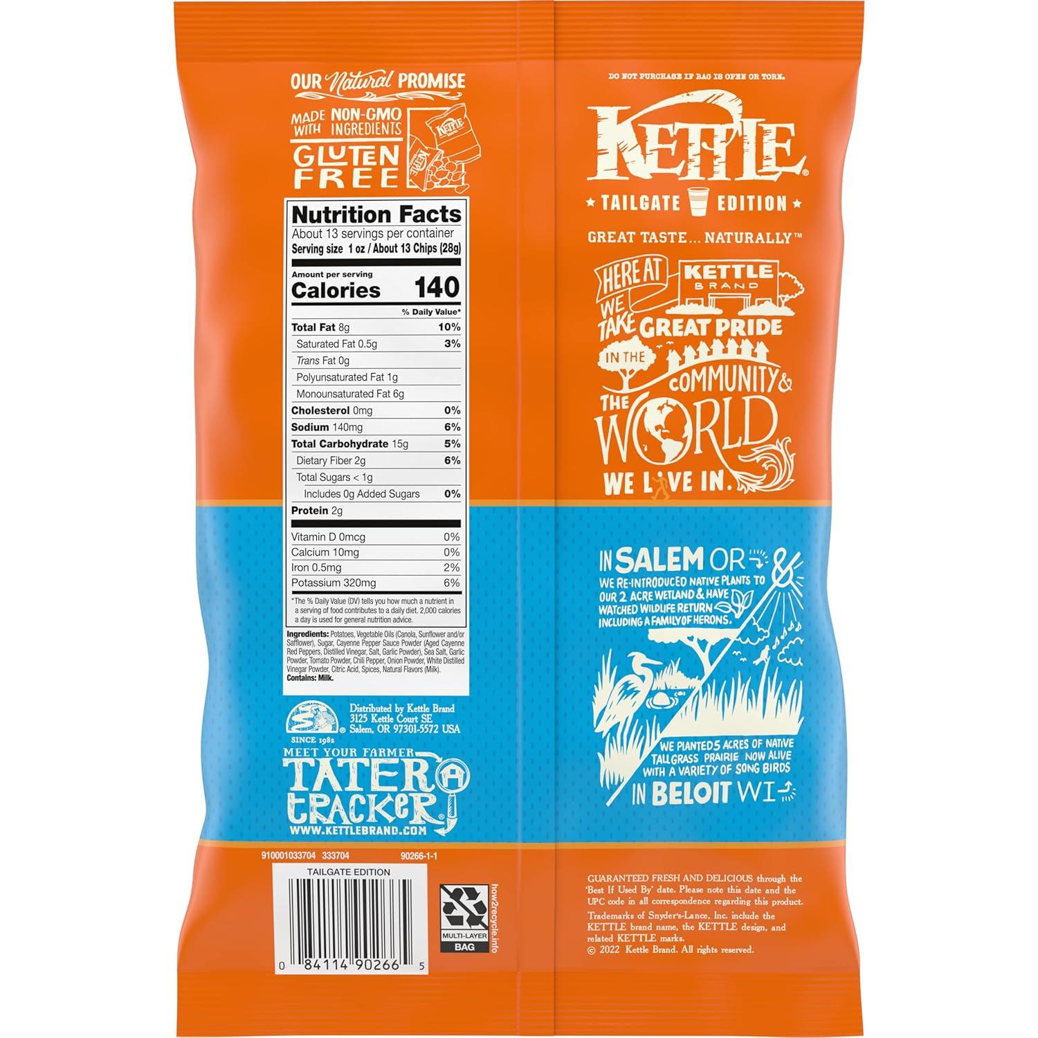 image:imageKettle Brand Potato Chips Krinkle Cut Dill Pickle Kettle Chips Snack Bag 2 OzBuffalo Bleu