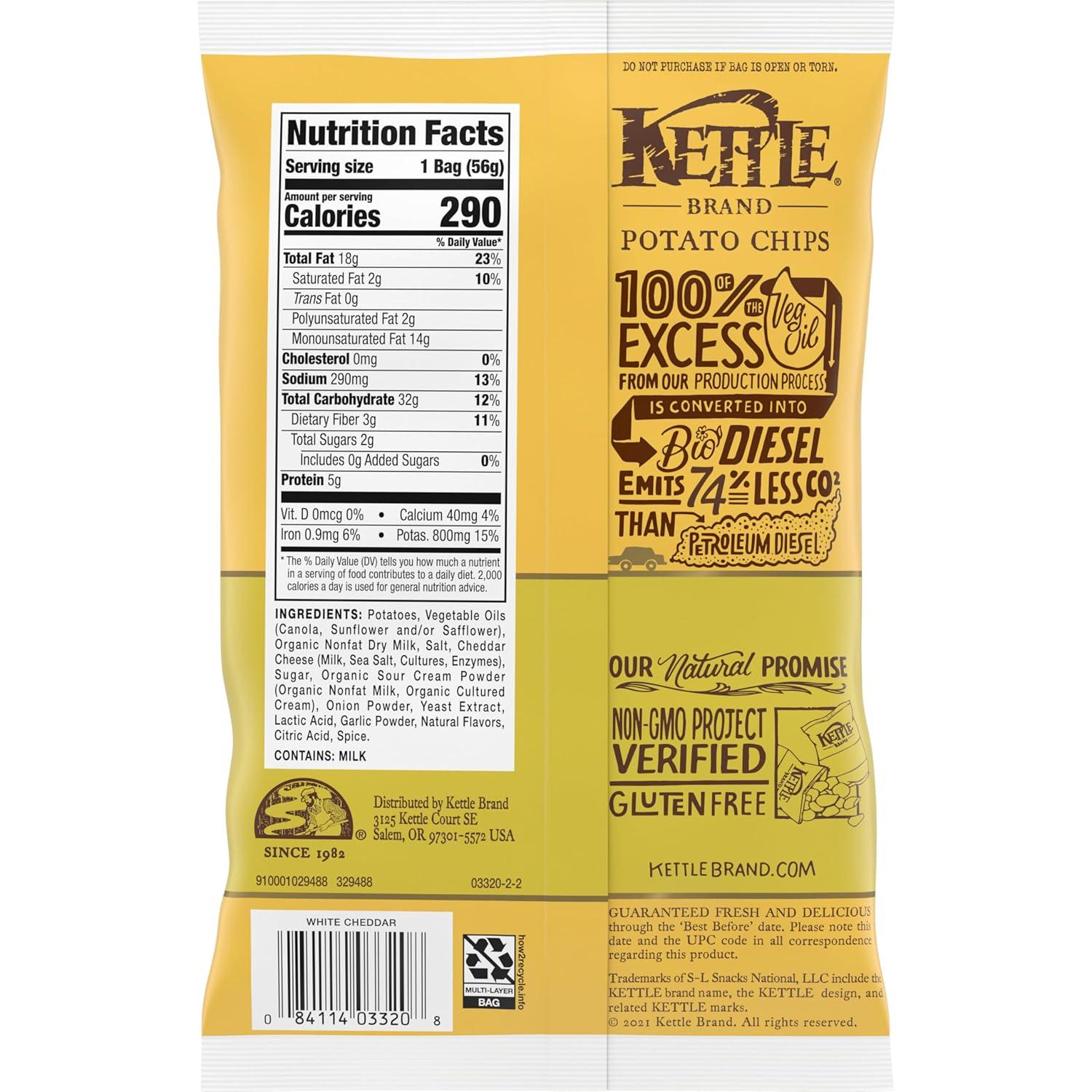 image:imageKettle Brand Potato Chips Krinkle Cut Dill Pickle Kettle Chips Snack Bag 2 OzCheddar Cheese