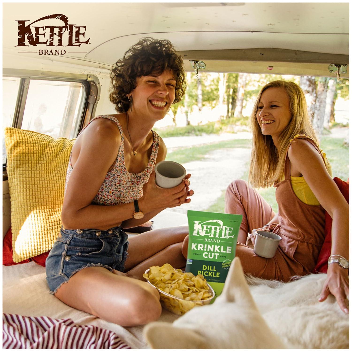 image:imageKettle Brand Potato Chips Krinkle Cut Dill Pickle Kettle Chips Snack Bag 2 OzDill Pickle