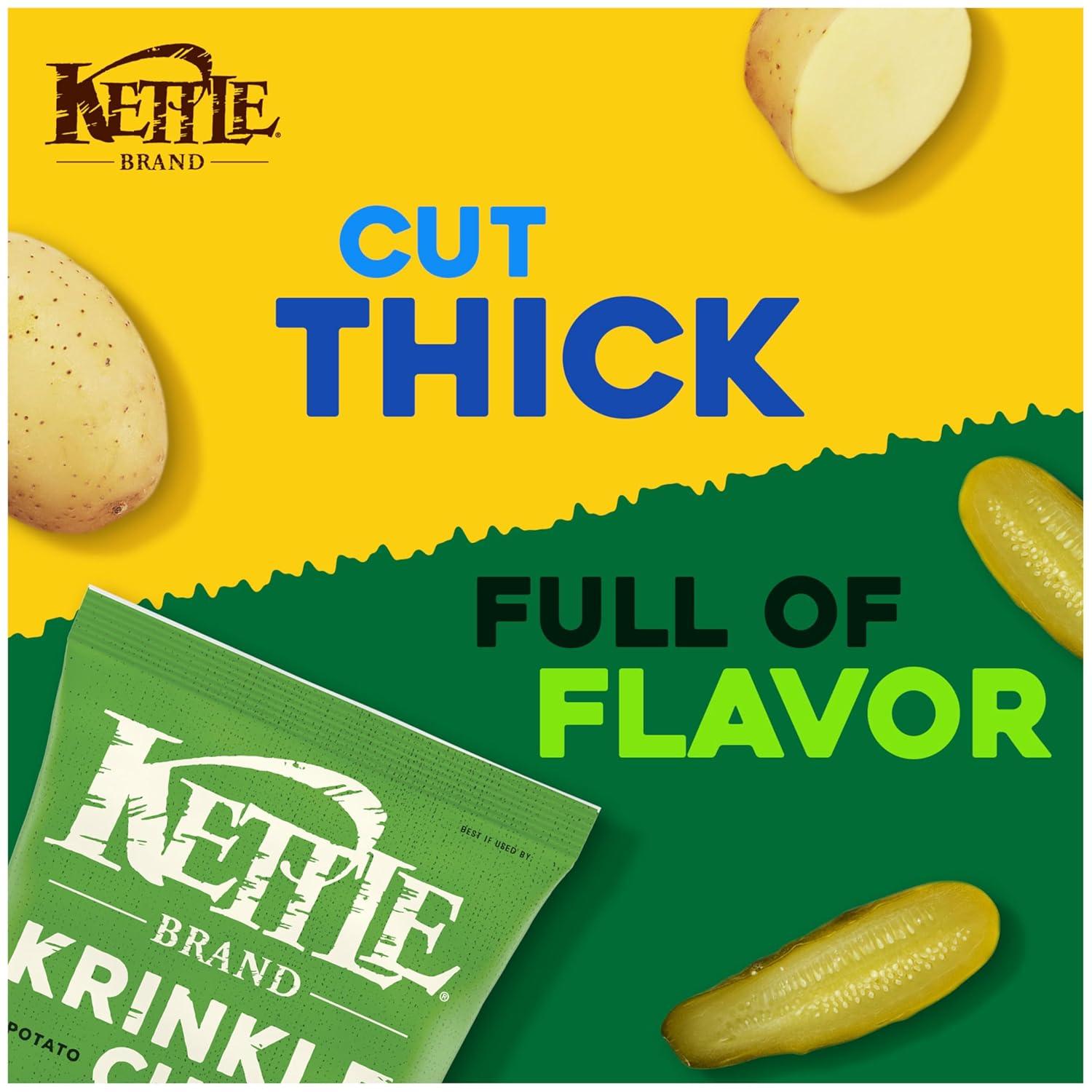 image:imageKettle Brand Potato Chips Krinkle Cut Dill Pickle Kettle Chips Snack Bag 2 OzDill Pickle