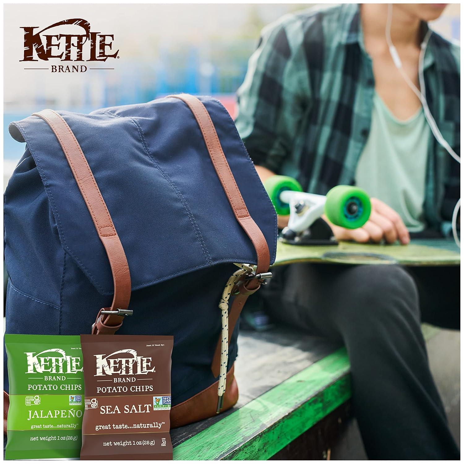 image:imageKettle Brand Potato Chips Krinkle Cut Dill Pickle Kettle Chips Snack Bag 2 OzJalapeno and Sea Salt Variety Pack