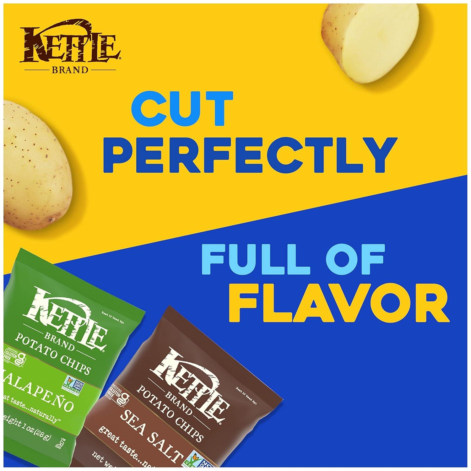 image:imageKettle Brand Potato Chips Krinkle Cut Dill Pickle Kettle Chips Snack Bag 2 OzJalapeno and Sea Salt Variety Pack